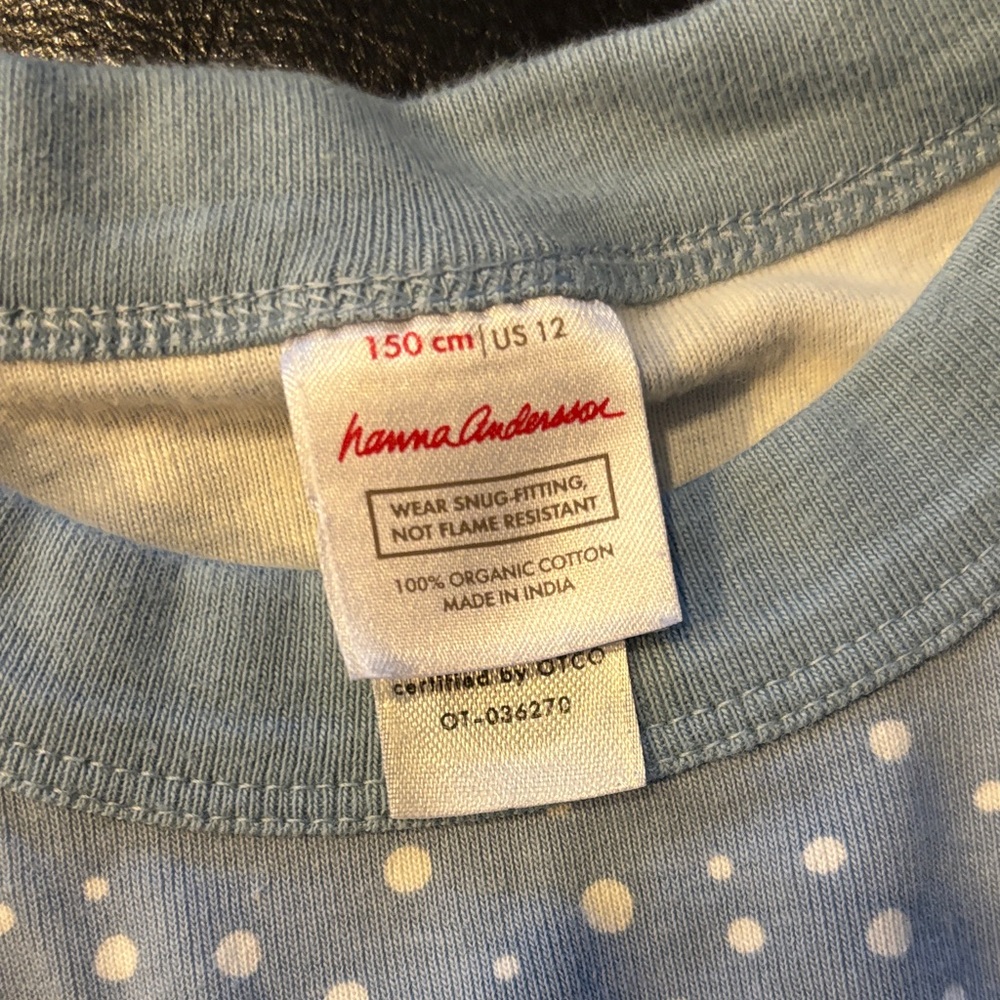 Worn Once- Hanna Andersson Polar Bear Pajama Set - Light Blue and White - Picture 2 of 4